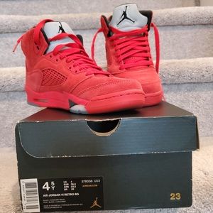4.5 Youth Air Jordan 5 Retro BG (Red Suede)